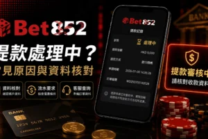 Bet852 提款處理中常見原因與資料核對